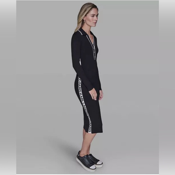 Karl Lagerfeld Paris Women's Logo Tape Sweater Dress Size M, NWT - Picture 2 of 5